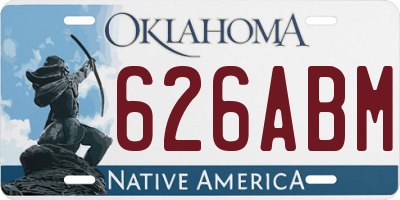 OK license plate 626ABM