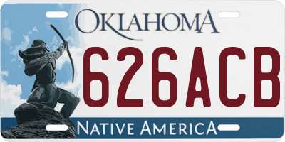 OK license plate 626ACB