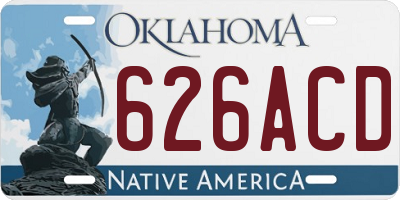 OK license plate 626ACD