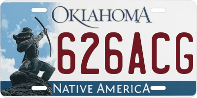 OK license plate 626ACG