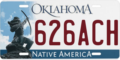 OK license plate 626ACH