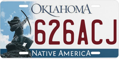 OK license plate 626ACJ