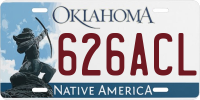 OK license plate 626ACL