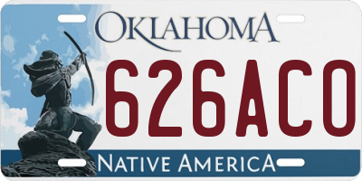 OK license plate 626ACO