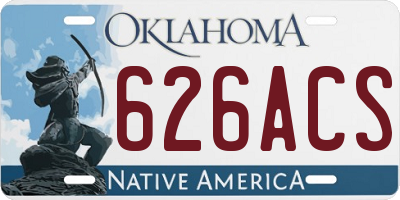 OK license plate 626ACS