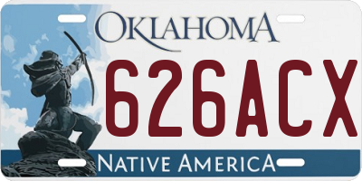 OK license plate 626ACX