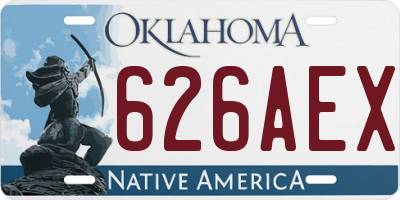 OK license plate 626AEX