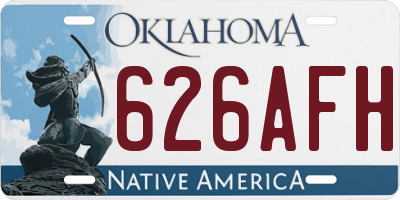 OK license plate 626AFH