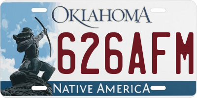 OK license plate 626AFM