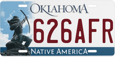 OK license plate 626AFR