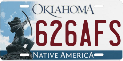 OK license plate 626AFS