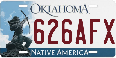 OK license plate 626AFX