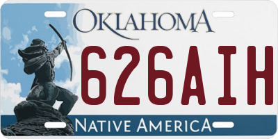 OK license plate 626AIH