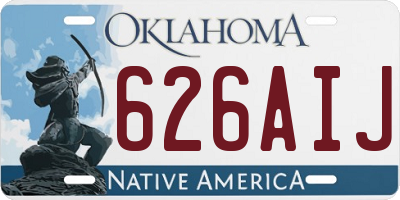 OK license plate 626AIJ
