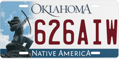 OK license plate 626AIW
