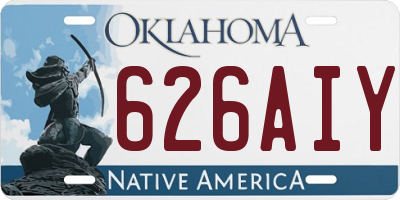OK license plate 626AIY