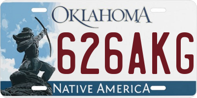 OK license plate 626AKG