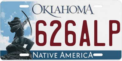 OK license plate 626ALP