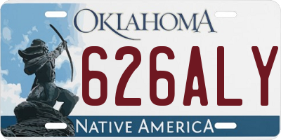 OK license plate 626ALY