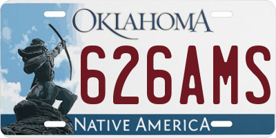 OK license plate 626AMS