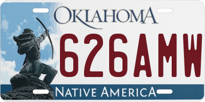 OK license plate 626AMW