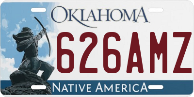 OK license plate 626AMZ