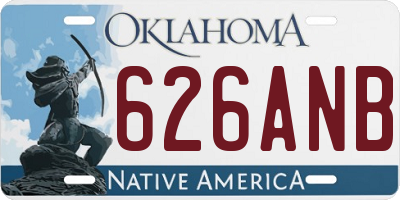 OK license plate 626ANB