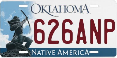 OK license plate 626ANP