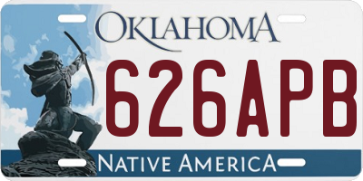 OK license plate 626APB