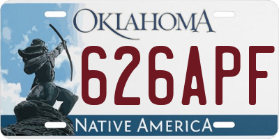 OK license plate 626APF