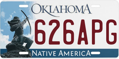 OK license plate 626APG