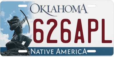 OK license plate 626APL