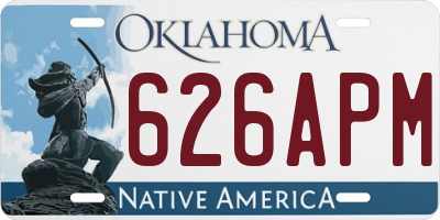 OK license plate 626APM