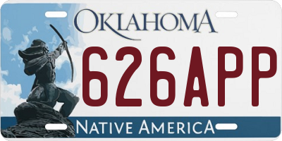 OK license plate 626APP