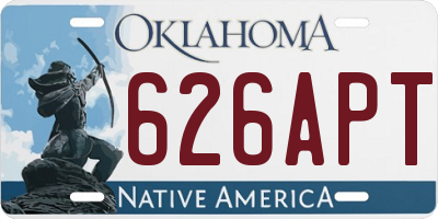 OK license plate 626APT