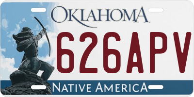 OK license plate 626APV