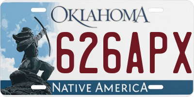 OK license plate 626APX