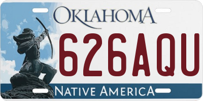 OK license plate 626AQU