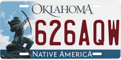 OK license plate 626AQW