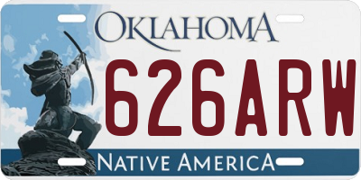 OK license plate 626ARW