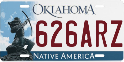 OK license plate 626ARZ