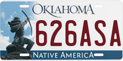 OK license plate 626ASA