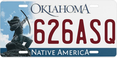 OK license plate 626ASQ
