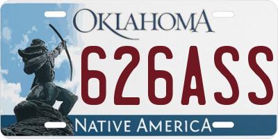 OK license plate 626ASS