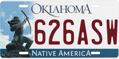 OK license plate 626ASW