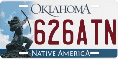 OK license plate 626ATN