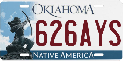 OK license plate 626AYS
