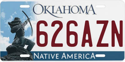 OK license plate 626AZN