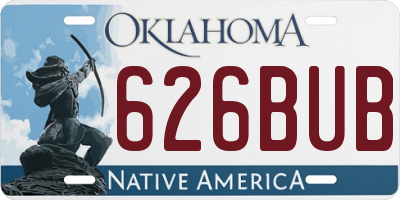 OK license plate 626BUB