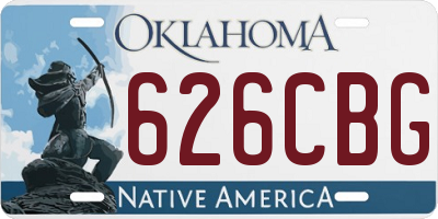 OK license plate 626CBG